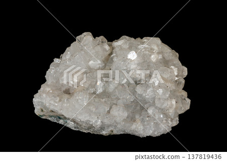 Macro stone Aragonite mineral on a black background Macro stone Aragonite mineral on a black background 137819436