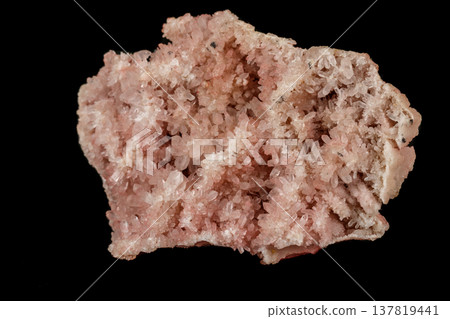 Macro stone mineral pink quartz amethyst on a black background Macro stone mineral pink quartz amethyst on a black background 137819441