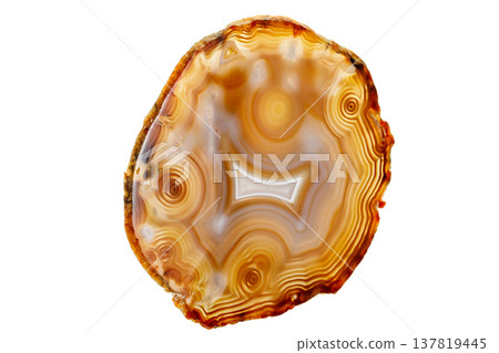 Macro stone Agate mineral on white background 137819445