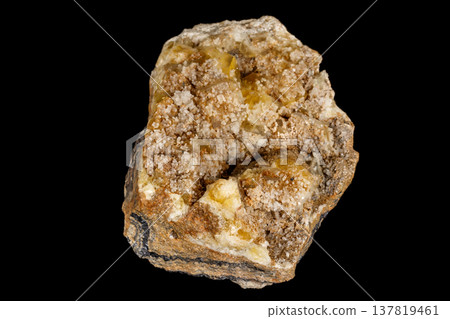 macro mineral fluorite stone on black background 137819461