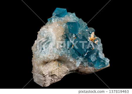 macro mineral fluorite stone on black background macro mineral fluorite stone on black background 137819463