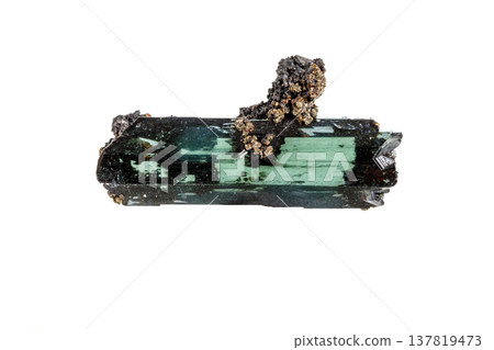 Macro stone Vivianite mineral on white background Macro stone Vivianite mineral on white background 137819473