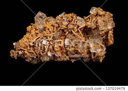 Macro stone mineral Fluorite on a black background Macro stone mineral Fluorite on a black background 137819479