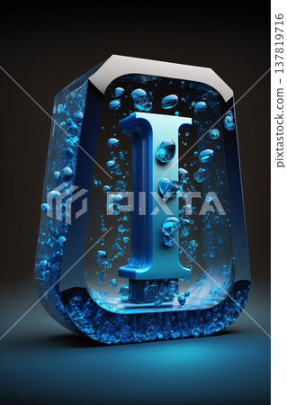 letter i in ice cube, 3d render, computer generated images letter i in ice cube, 3d render, computer generated images 137819716