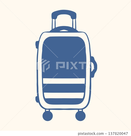Rolling suitcase icon in flat style. Simple travel luggage illustration for tourism, vacation planning, airport services and travel app design. Rolling suitcase icon in flat style. Simple travel luggage illustration for tourism, vacation planning, airport services and travel app design. 137820047