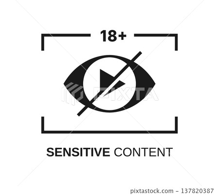 Sensitive content, restricted media icon or sign. Sensitive content or photo warning sign, graphic restricted web material pictogram. Hidden password or media icon Sensitive content, restricted media icon or sign. Sensitive content or photo warning sign, graphic restricted web material pictogram. Hidden password or media icon 137820387