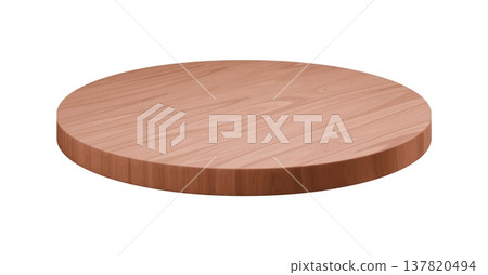 Realistic 3d round wooden podium plate. Circular wooden stage in realistic 3D, showcasing natural wood grain and soft studio lighting. Realistic vector display for presenting cosmetic product Realistic 3d round wooden podium plate. Circular wooden stage in realistic 3D, showcasing natural wood grain and soft studio lighting. Realistic vector display for presenting cosmetic product 137820494