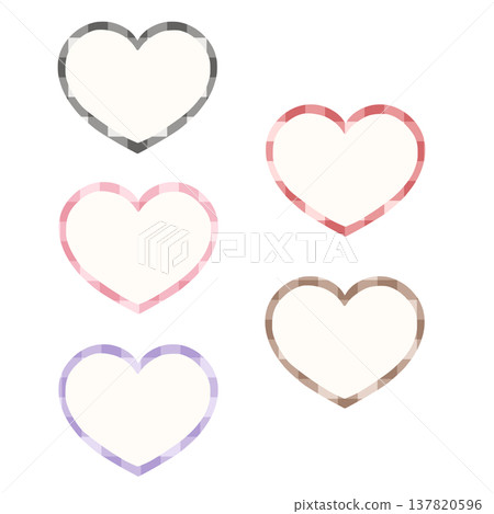 Gingham check heart set frame 137820596
