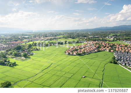 Aerial View of Land Development in San Sai, Chiang Mai 137820887