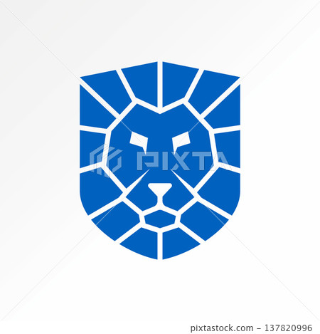 Lion head face on shield guard badge animal game tech safety wild king strong logo design graphic concept creative premium vector stock image top sell Lion head face on shield guard badge animal game tech safety wild king strong logo design graphic concept creative premium vector stock image top sell 137820996