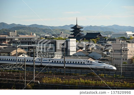 東海道新幹線穿過古城京都 東海道新幹線穿過古城京都 137820998