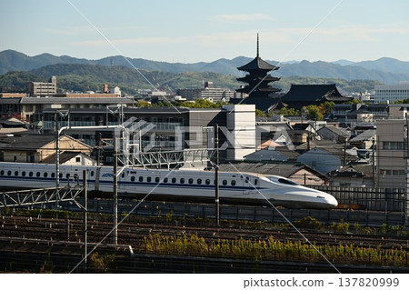 東海道新幹線穿過古城京都 東海道新幹線穿過古城京都 137820999