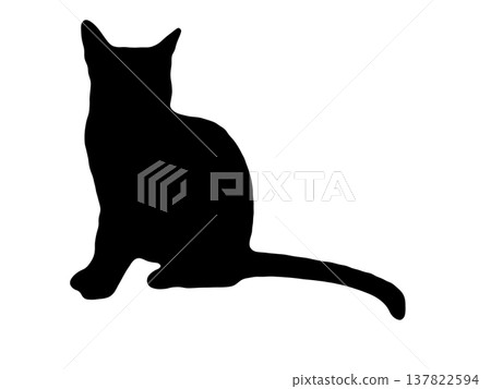 Cute cat silhouette cutout Cute cat silhouette cutout 137822594