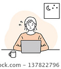一個在計算機上工作有麻煩的女人 137822796