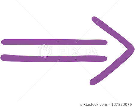 Illustration 2 of a double-lined, hand-drawn arrow (purple) Illustration 2 of a double-lined, hand-drawn arrow (purple) 137823079
