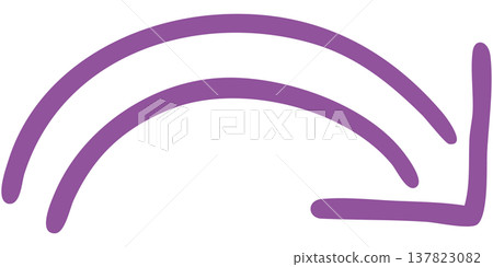 Illustration 3 of a hand-drawn double-lined arrow (purple) Illustration 3 of a hand-drawn double-lined arrow (purple) 137823082