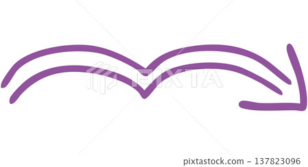 Illustration 8 of a double-lined hand-drawn arrow (purple) Illustration 8 of a double-lined hand-drawn arrow (purple) 137823096