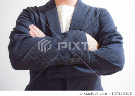 Jacket and arms crossed 137823168