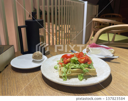 a plate of vegetarian sandwich in cafe a plate of vegetarian sandwich in cafe 137823584