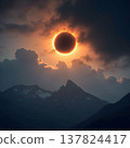 Eerie Solar Eclipse Shadowing Mountain Range 137824417