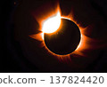 Solar Eclipse from Space with Glowing Corona 137824420