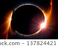 Magnificent Solar Corona During Space Eclipse View 137824421