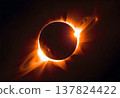 Space View of Solar Eclipse and Radiant Corona 137824422