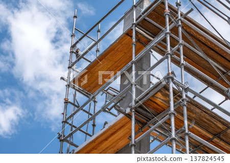 scaffolding used for construction 137824545