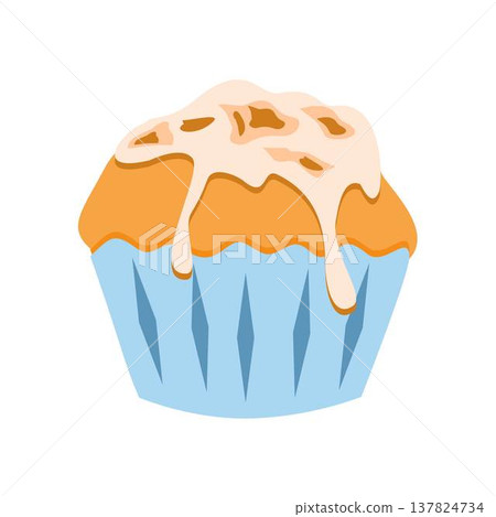 muffin with drizzle dessert illustration muffin with drizzle dessert illustration 137824734