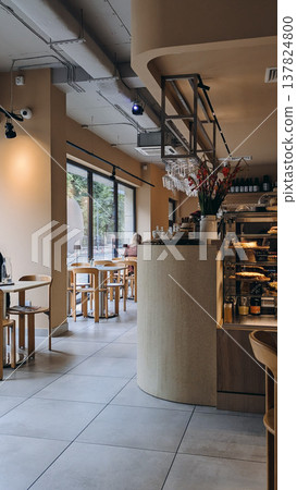 Contemporary minimalist cafe interior 137824800