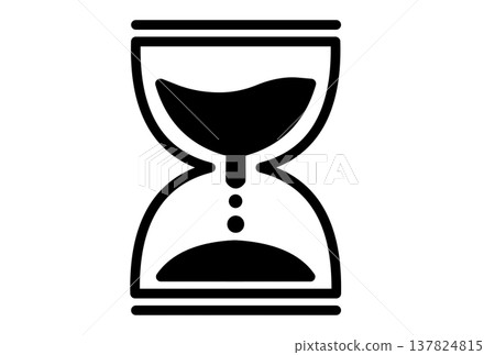 A simple black and white illustration icon of an hourglass. A simple black and white illustration icon of an hourglass. 137824815