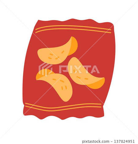 bag of potato chips junk food illustration 137824951