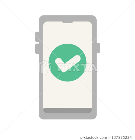 Smartphone checkmark icon illustration Smartphone checkmark icon illustration 137825224