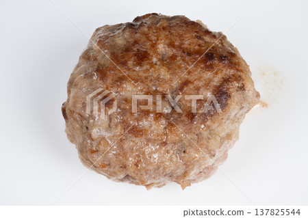 Thawed cutlet photographed flat on white background with visible moisture and light sheen, productfocused composition ideal for packaging mockups and ecommerce listings Thawed cutlet photographed flat on white background with visible moisture and light sheen, productfocused composition ideal for packaging mockups and ecommerce listings 137825544