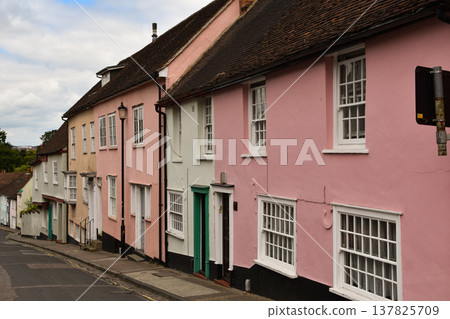 A street with colourful houses in Colchester's Dutch Quarter A street with colourful houses in Colchester's Dutch Quarter 137825709