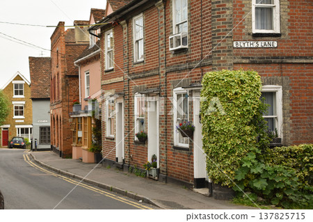 Village Street Scene in Wivenhoe, Essex Village Street Scene in Wivenhoe, Essex 137825715