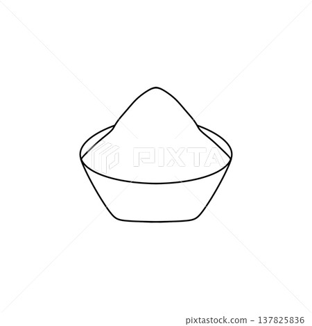Simple line drawing of a cupcake 137825836