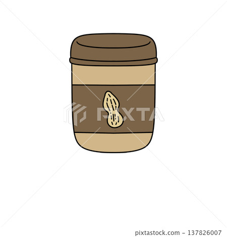 Simple cartoon jar of peanut butter Simple cartoon jar of peanut butter 137826007