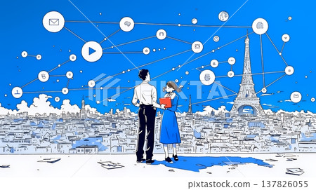 Digital Transformation Driven by DX, AI, and Cloud | Data Network Business Concept 137826055