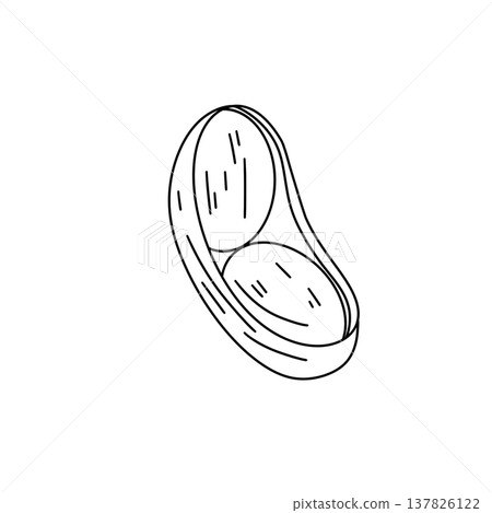 Simple line drawing of a raw steak Simple line drawing of a raw steak 137826122