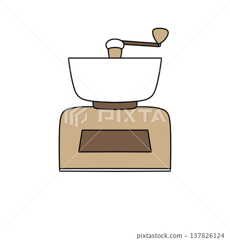 Simple coffee grinder illustration Simple coffee grinder illustration 137826124
