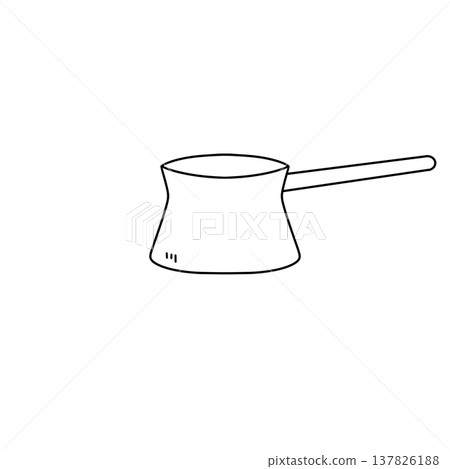 Simple line drawing of a coffee pot Simple line drawing of a coffee pot 137826188