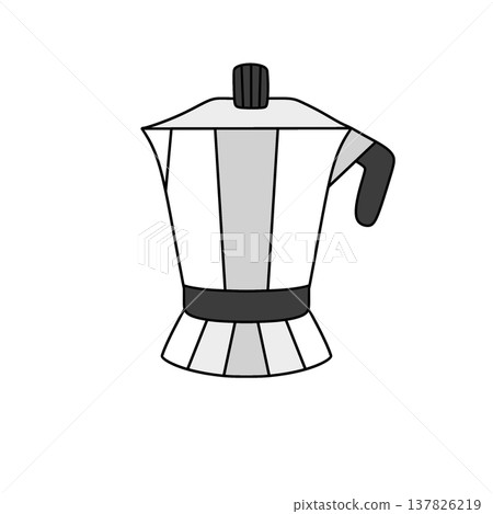 Stylized coffee pot in minimalist design Stylized coffee pot in minimalist design 137826219