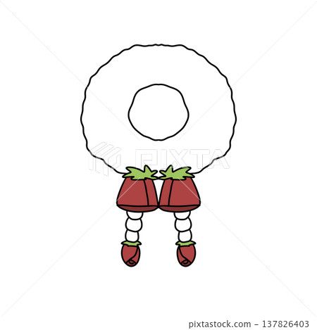 Cartoon character with afro hair and strawberry-themed outfit Cartoon character with afro hair and strawberry-themed outfit 137826403