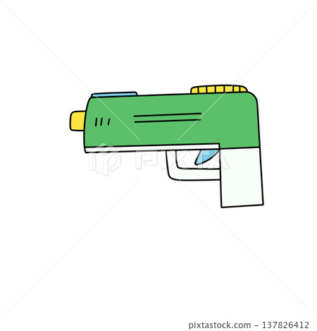 Green water gun with yellow accents Green water gun with yellow accents 137826412