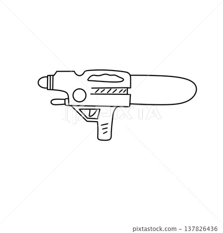 Simple line drawing of a futuristic handheld device Simple line drawing of a futuristic handheld device 137826436