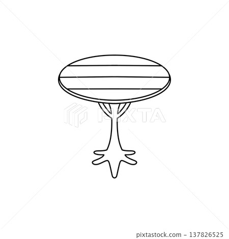 Simple outline of a striped mushroom 137826525
