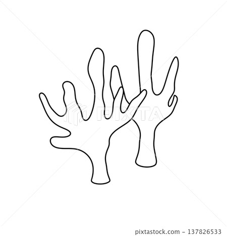 Simple line art of a coral reef structure Simple line art of a coral reef structure 137826533