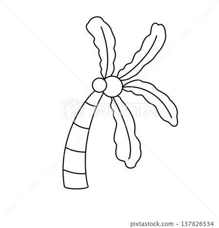 Simple palm tree outline, hand-drawn style 137826534
