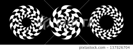 Set of Circle Design Elements. Illusion of Rotation Movement. Set of Circle Design Elements. Illusion of Rotation Movement. 137826704